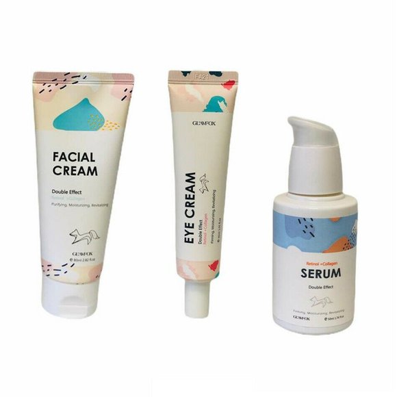 Glamfox Skincare Nib Set 3pc Glamfox Facial Cream Serum Eye Cream